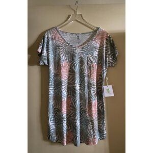 Cariloha Bamboo Night Shirt, Fronds Print